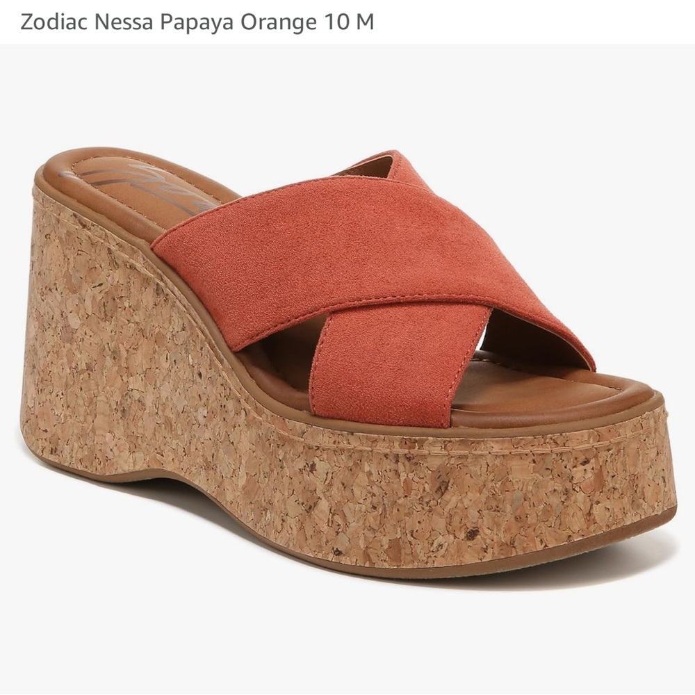 Zodiac Nessa Women's Orange Wedge Sandals 9M NEW NO BOX